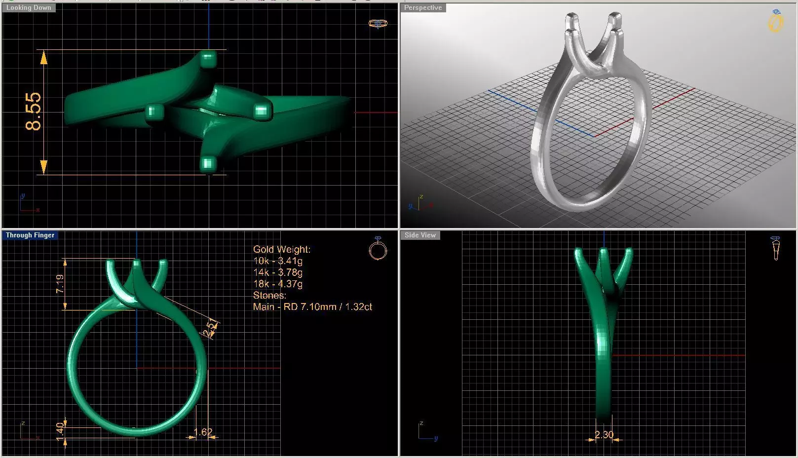 Solitaire diamond ring  STL-3DM-12 renders-on hand-3x360 video 3D print model_0