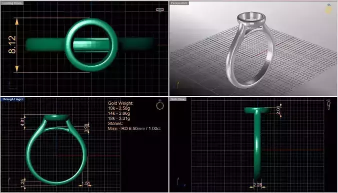 Solitaire diamond ring  STL-3DM-12 renders-on hand render