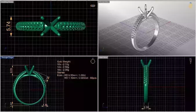 Solitaire diamond ring  STL-3DM-12 renders-on hand render