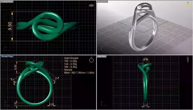 Solitaire diamond ring  STL-3DM-12 renders-on hand render