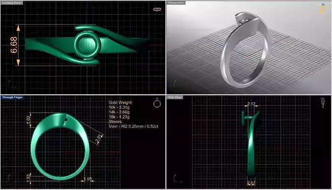 Solitaire diamond ring  STL-3DM-12 renders-on hand render