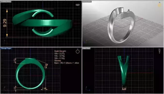 Solitaire diamond ring  STL-3DM-12 renders-on hand render