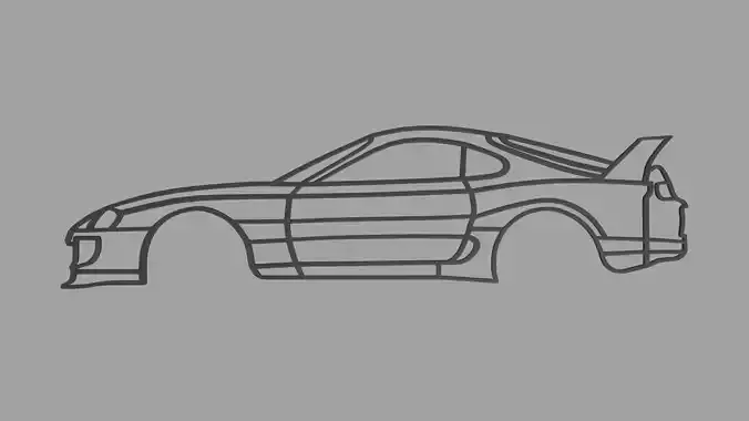 Toyota Supra Wall Silhouette