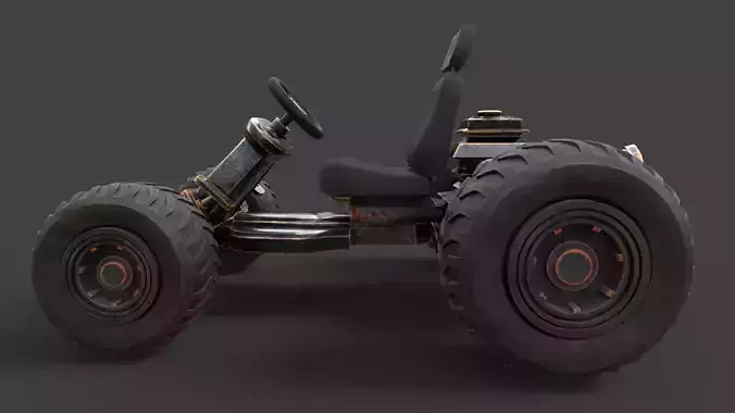 Stylized kart Low-poly 3D model