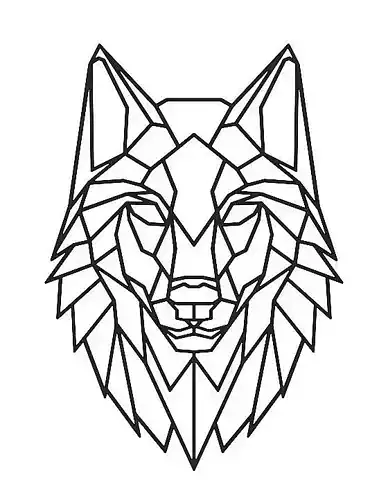 Wolf Line Art 3D