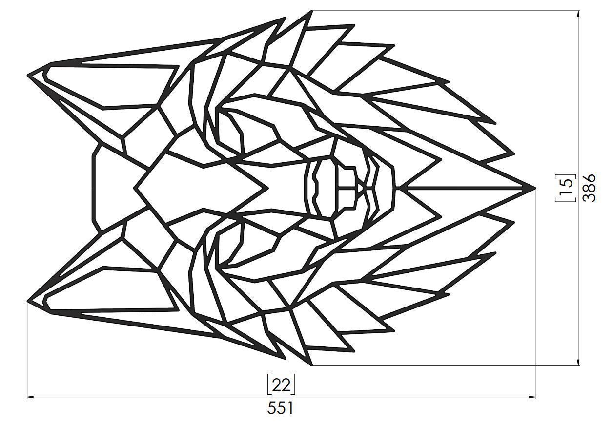 Wolf Line Art 3D 3D print model_1