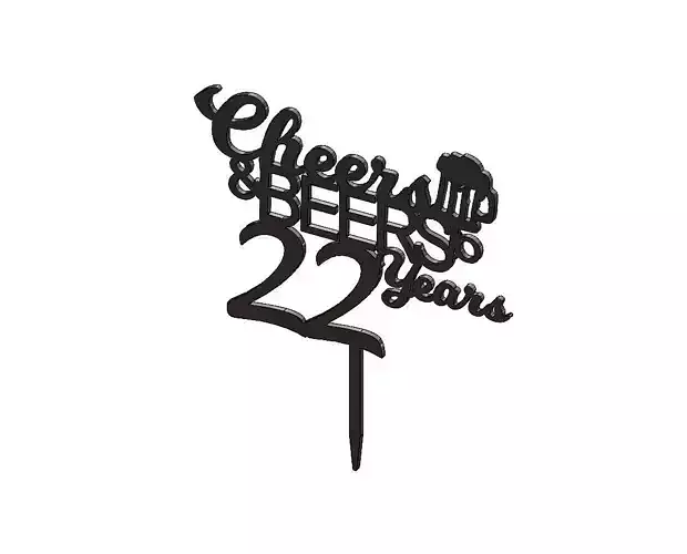 Cake topper Cheers to beers 22 3D