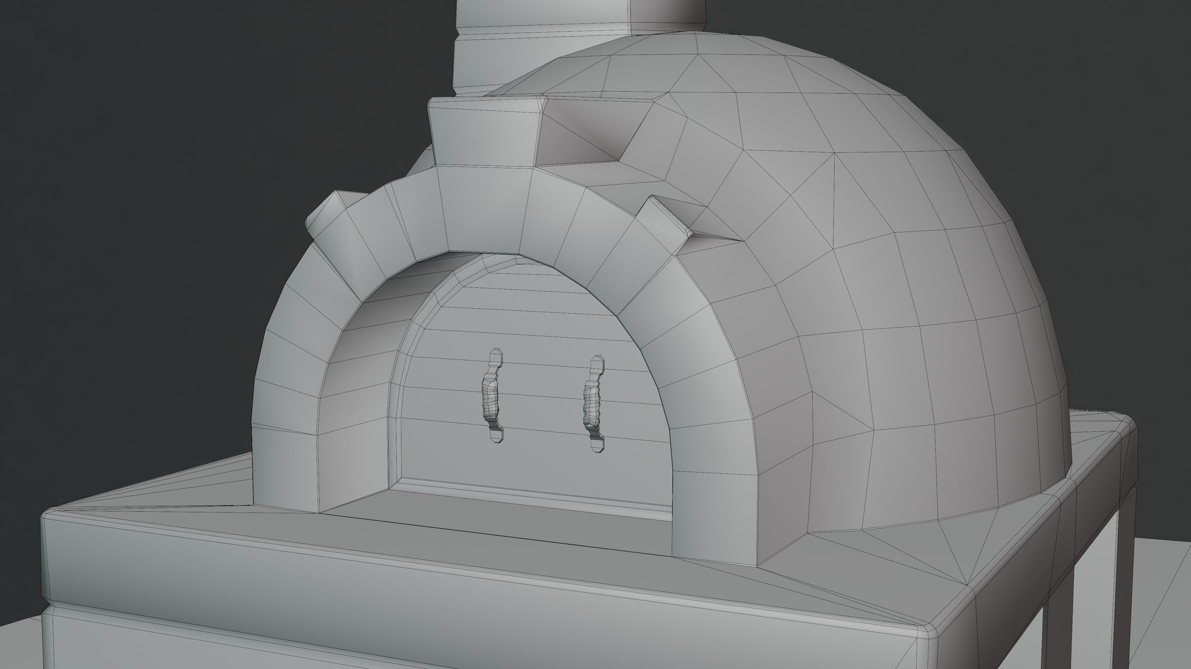 Medieval Stone Oven Low-poly 3D model_6