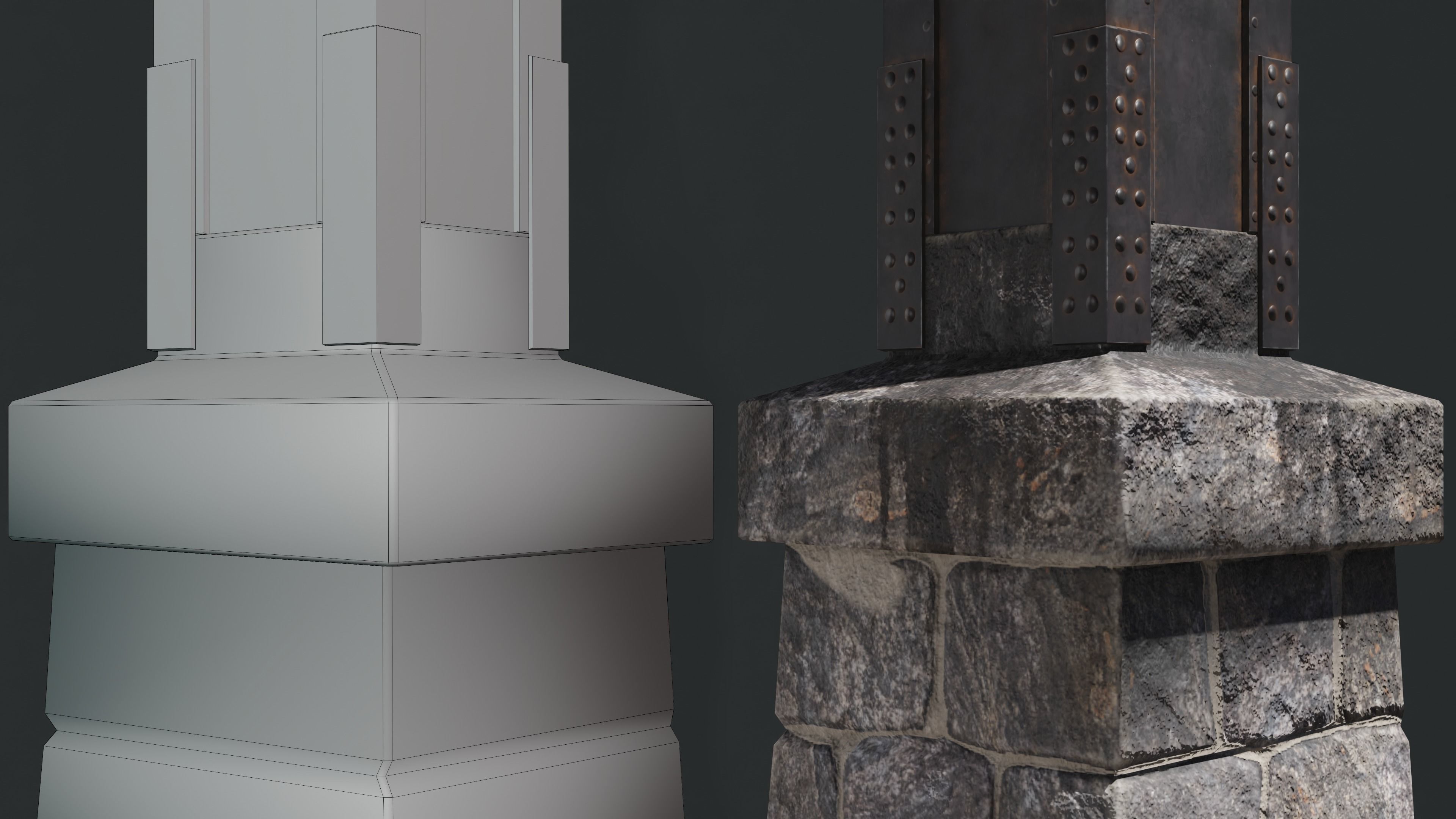Medieval Stone Oven Low-poly 3D model_5