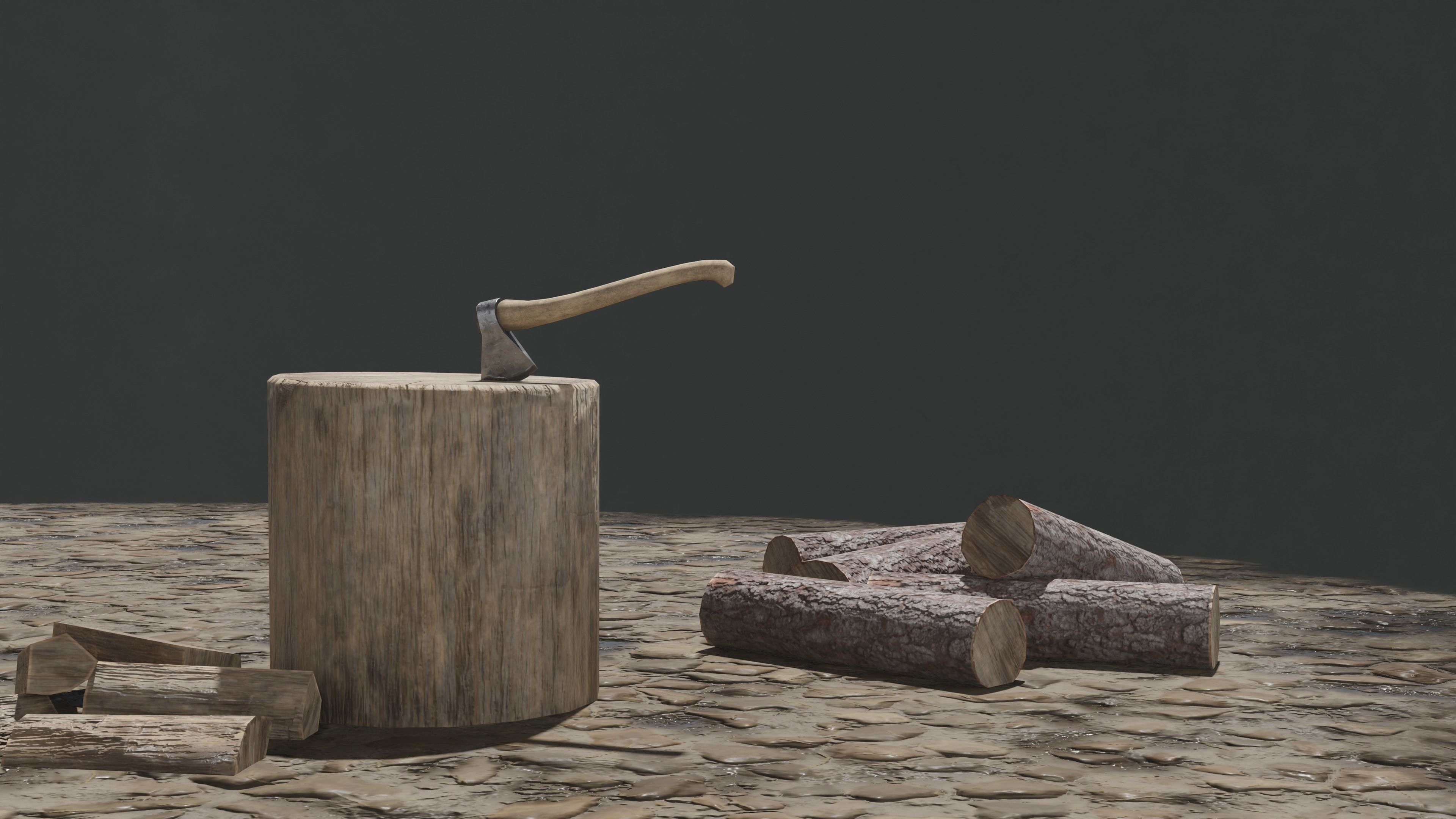 Medieval Stone Oven Low-poly 3D model_1