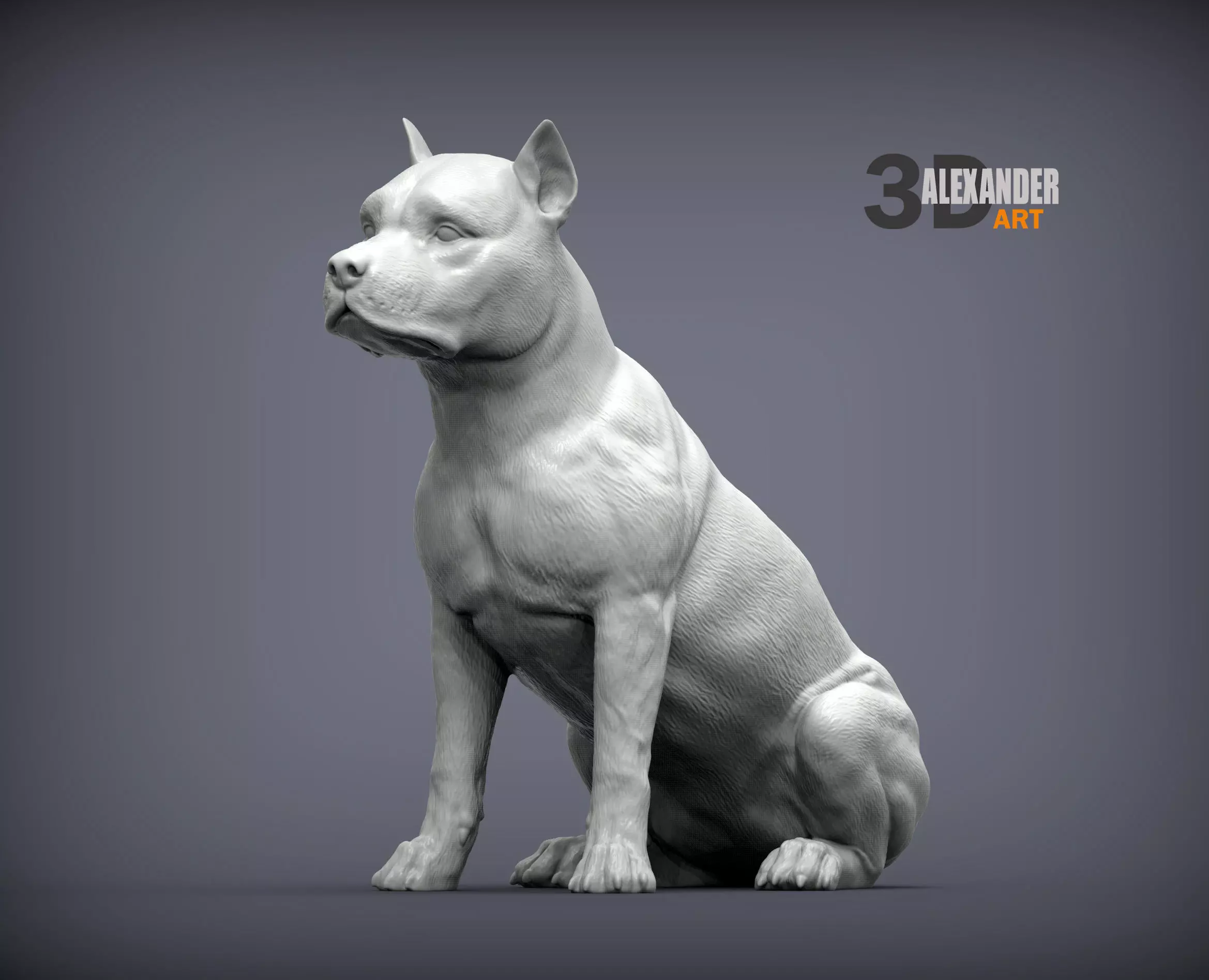 American Staffordshire Terrier 3D print model_0