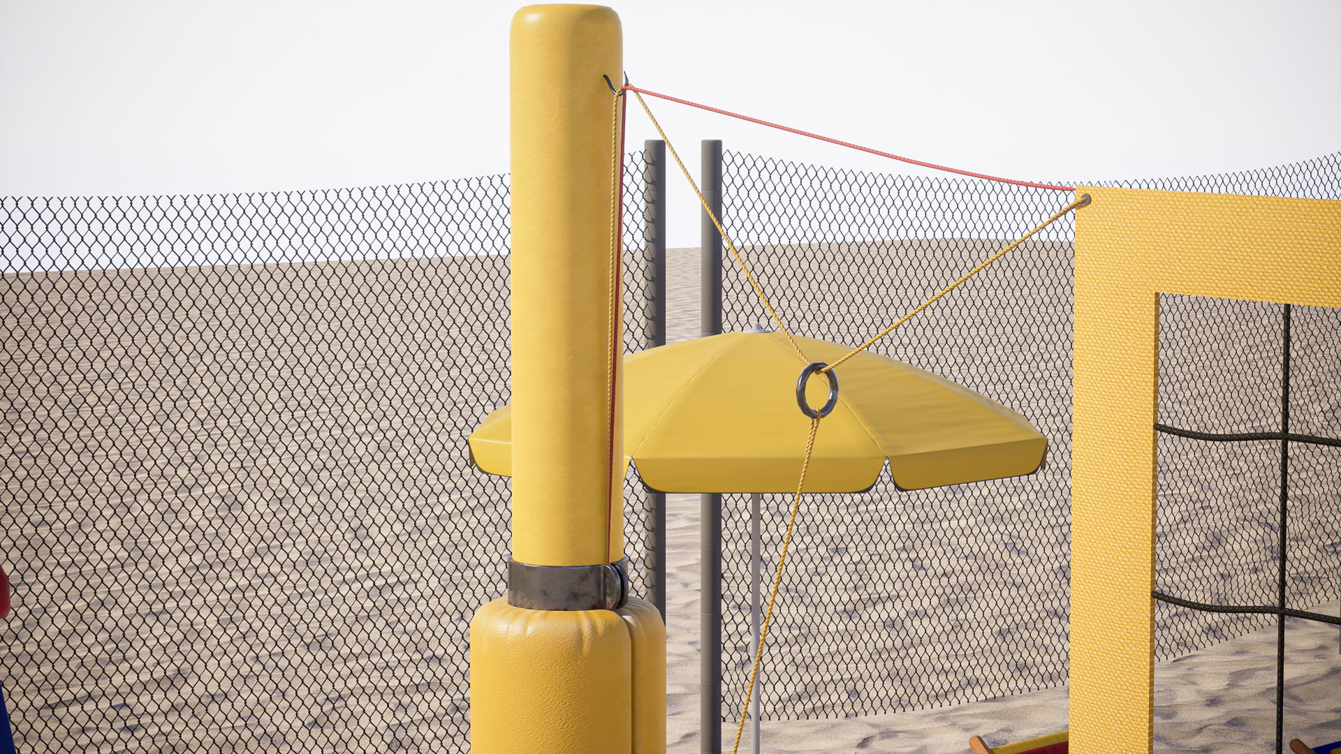 Beach Volleyball Set 1 Game Ready UE Low-poly 3D model_8