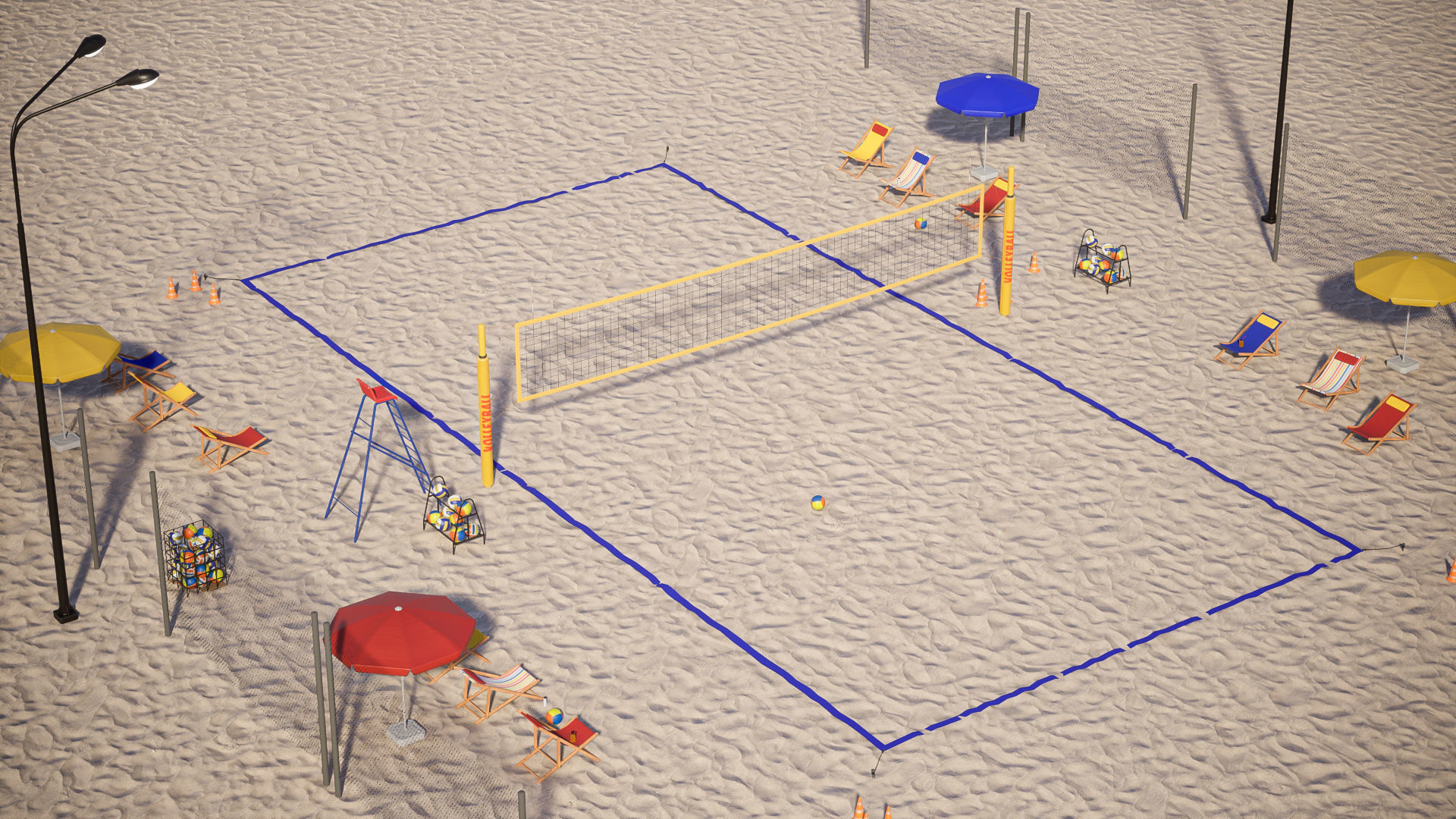 Beach Volleyball Set 1 Game Ready UE Low-poly 3D model_10