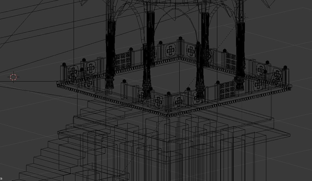 Lake Temple Low-poly 3D model_3