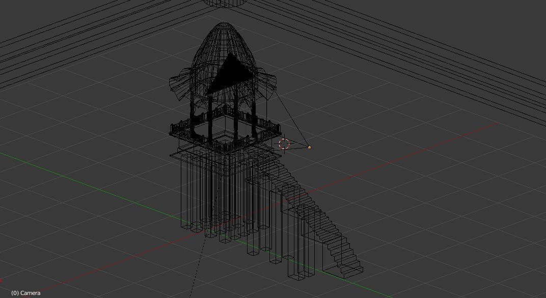 Lake Temple Low-poly 3D model_1