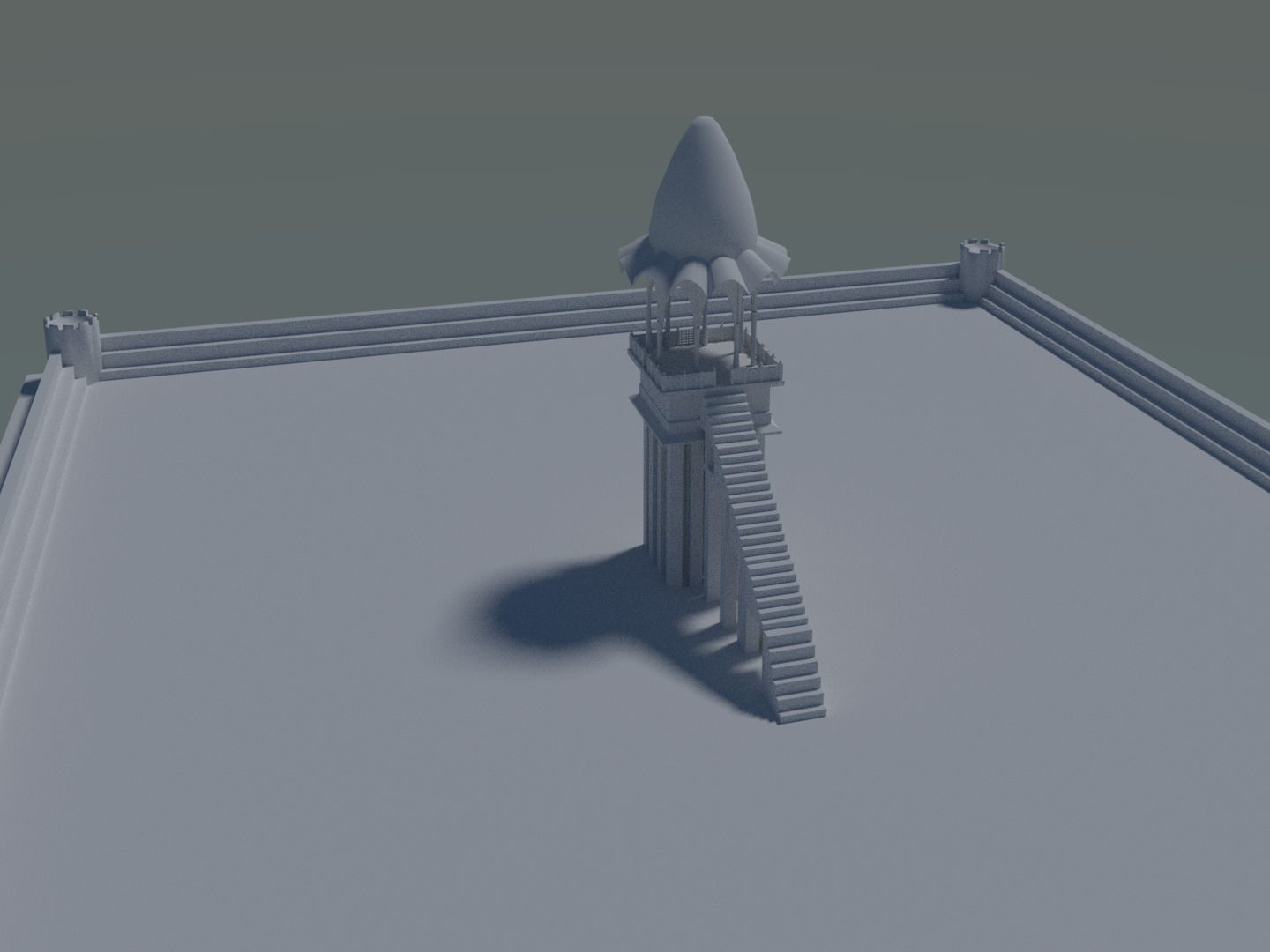 Lake Temple Low-poly 3D model_6