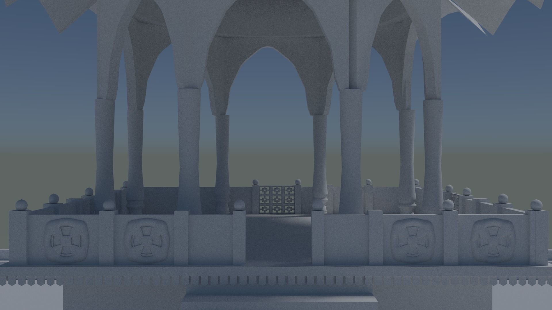 Lake Temple Low-poly 3D model_8