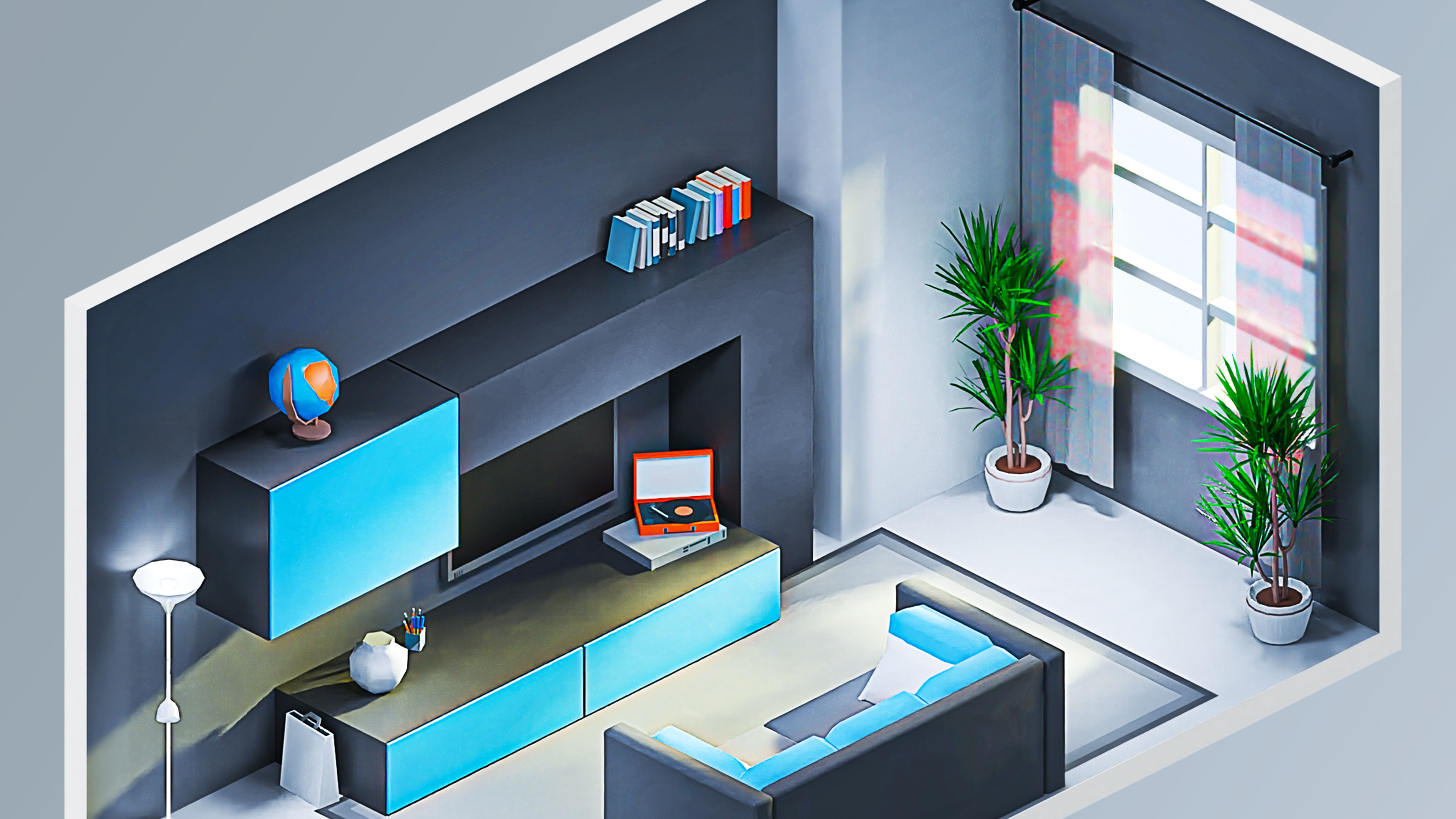 Room 17 Low-poly 3D model_2