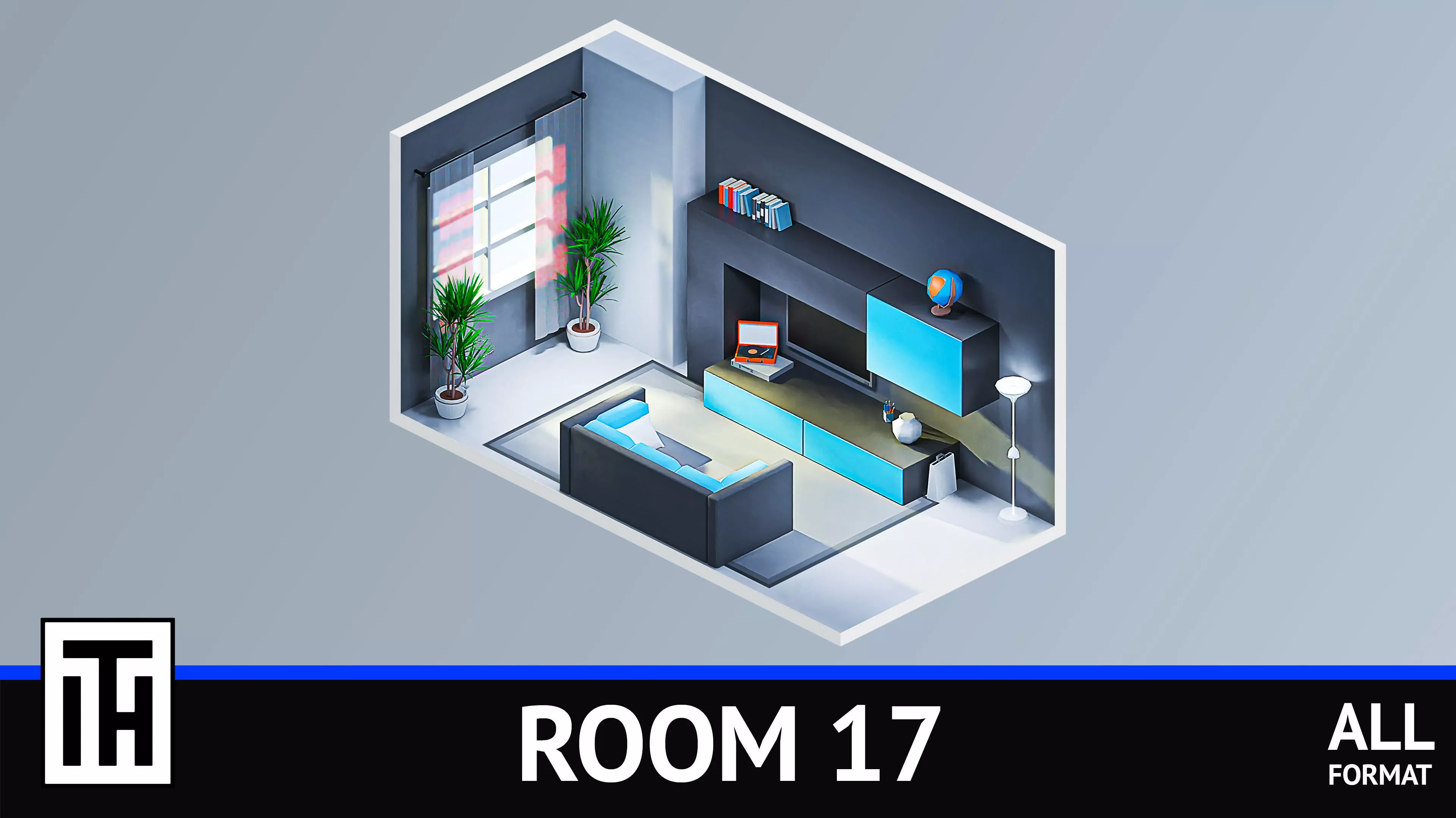 Room 17 Low-poly 3D model_0