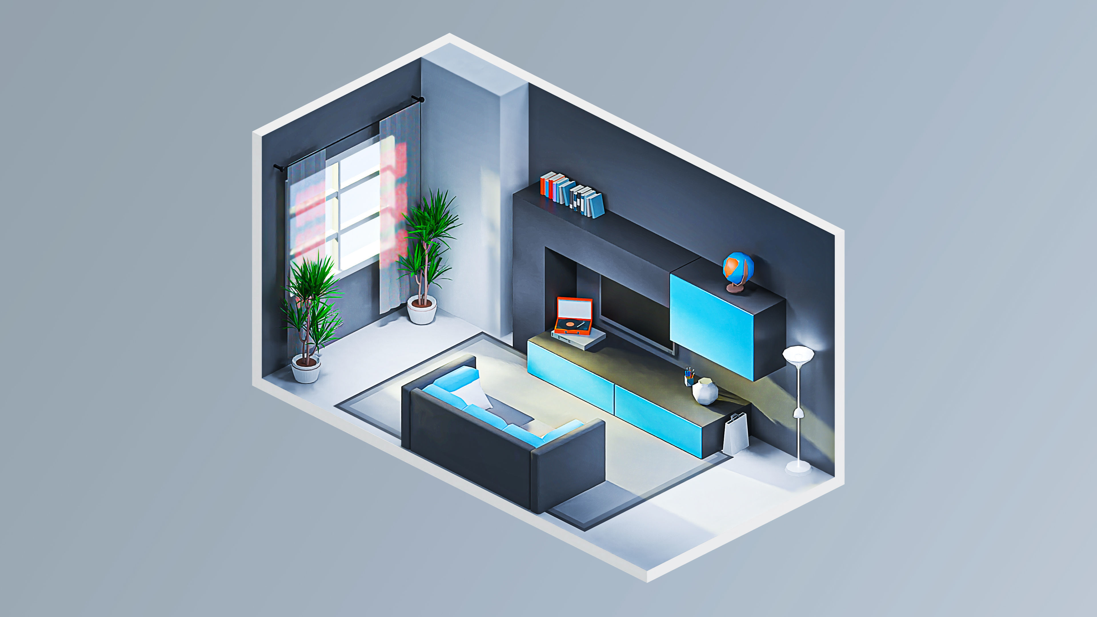 Room 17 Low-poly 3D model_3