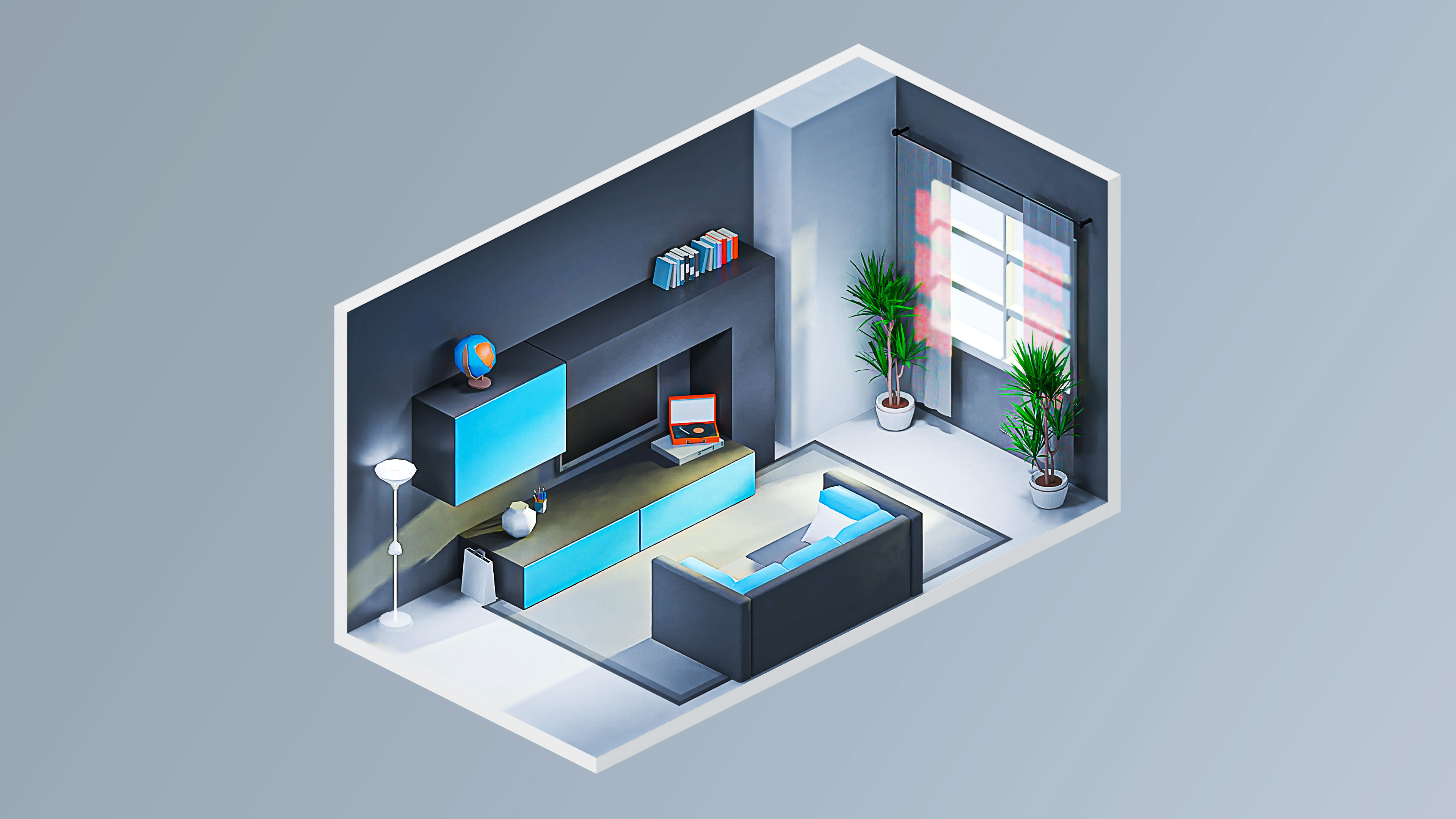 Room 17 Low-poly 3D model_4