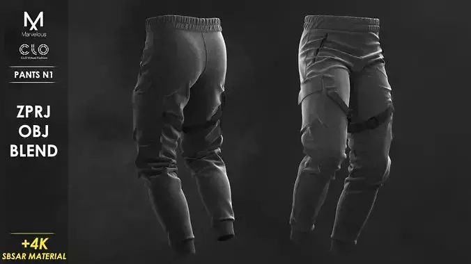 Free - Pant 1 - Marvelous Designer Free 3D model