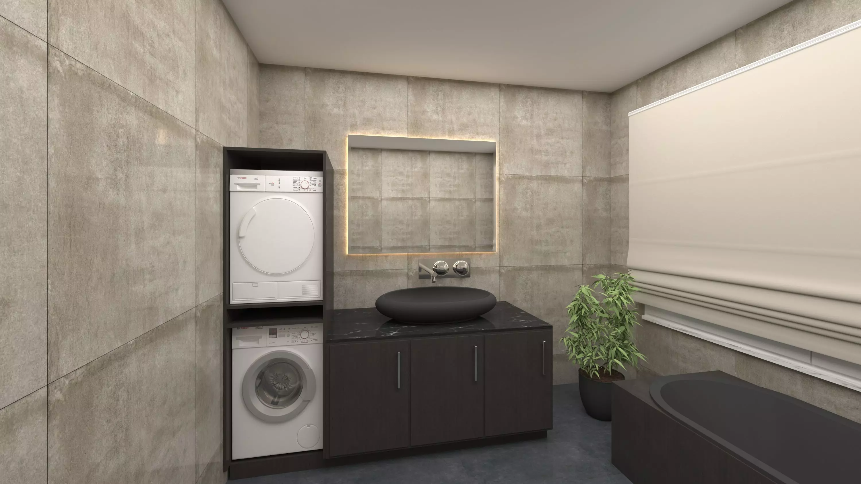 Bathroom Interior Design Scene Free 3D model_0