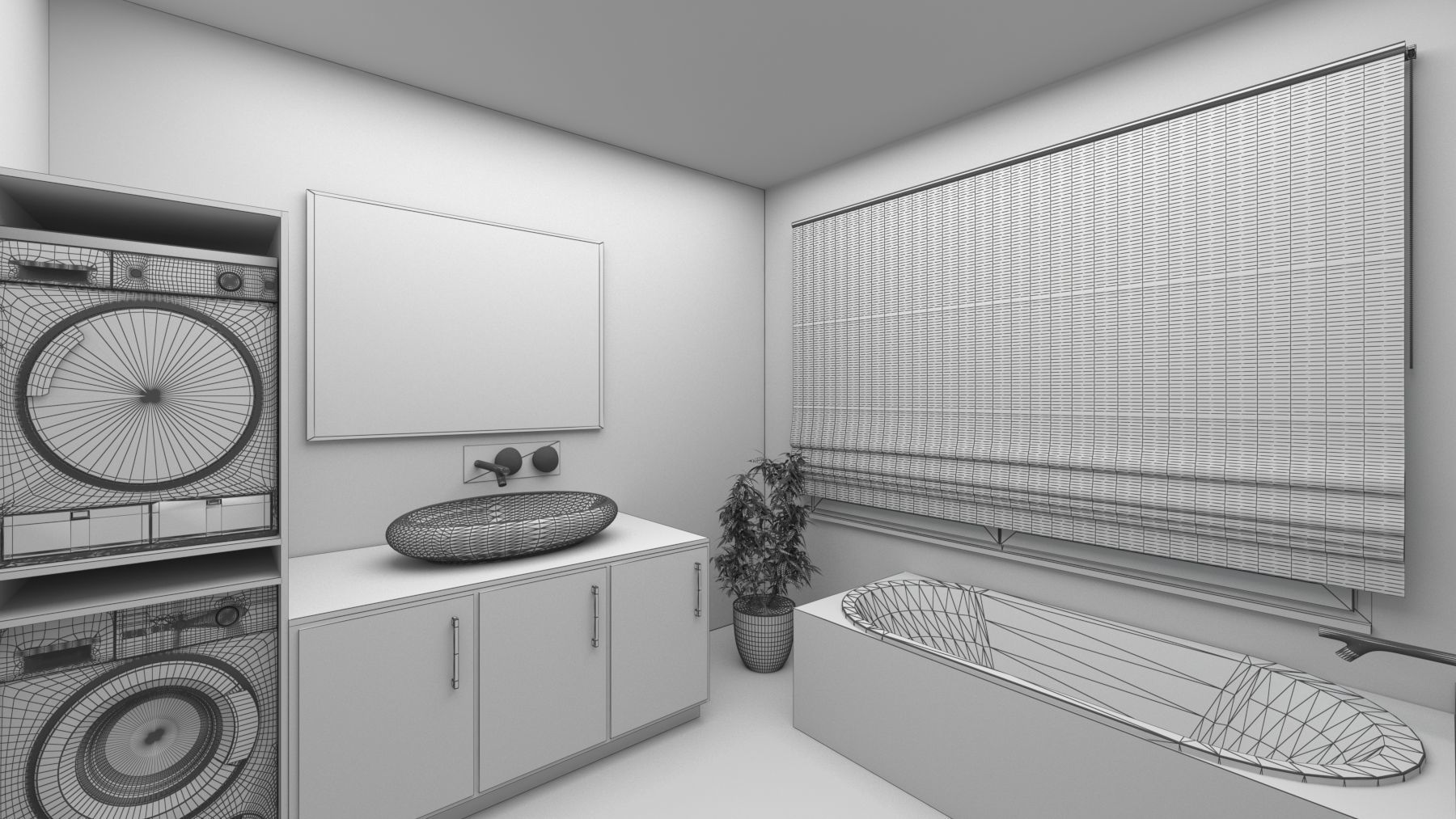 Bathroom Interior Design Scene Free 3D model_4