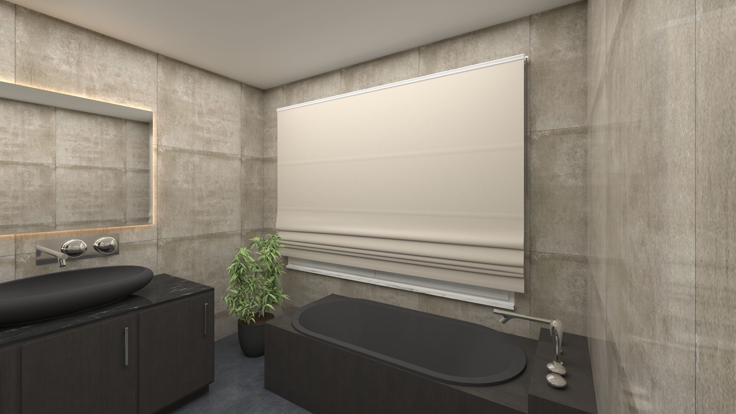 Bathroom Interior Design Scene Free 3D model_1
