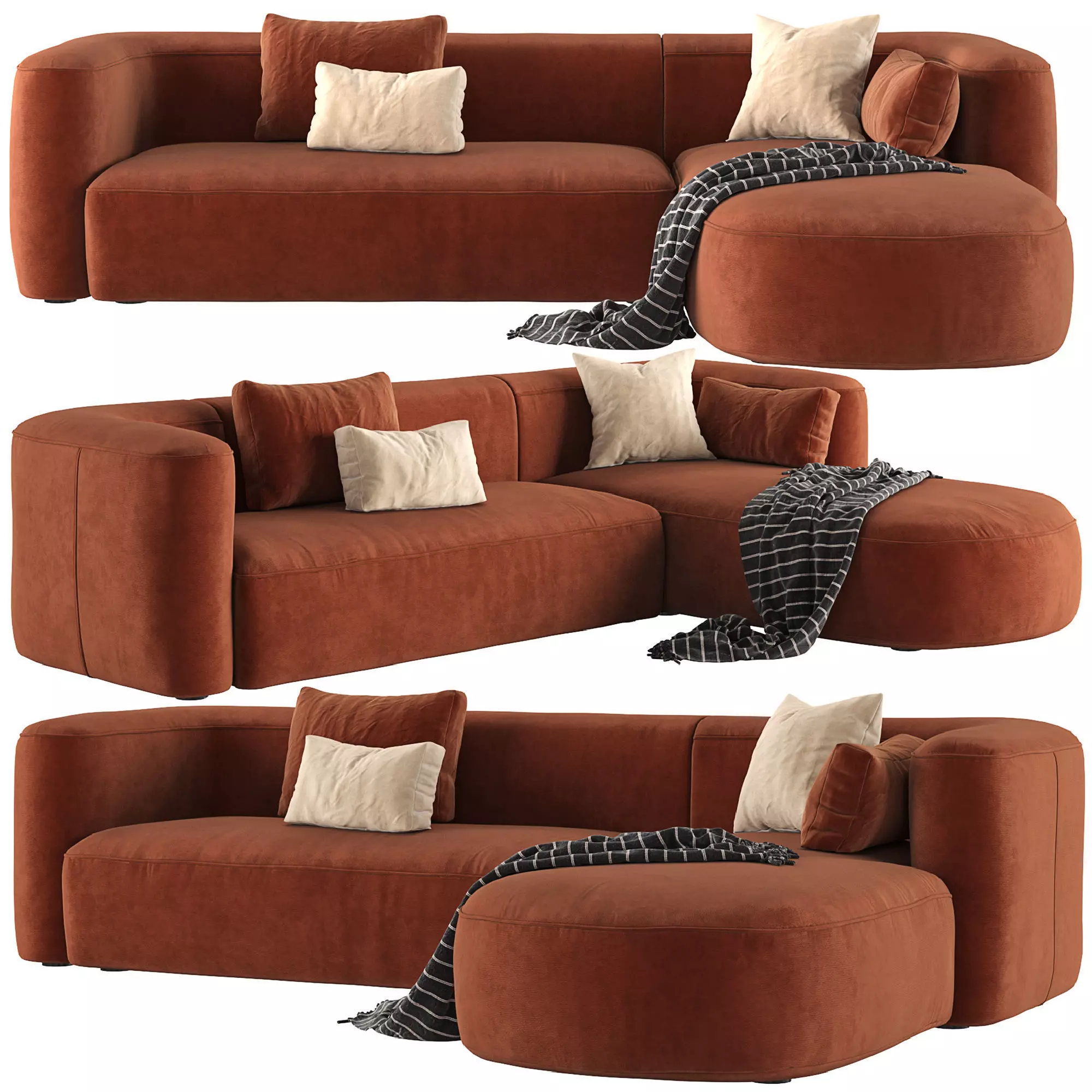 Mellow Sectional Sofa by Acanva 3D model_0