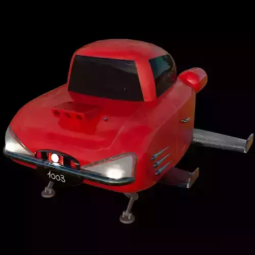 Retro Style Futuristic Car