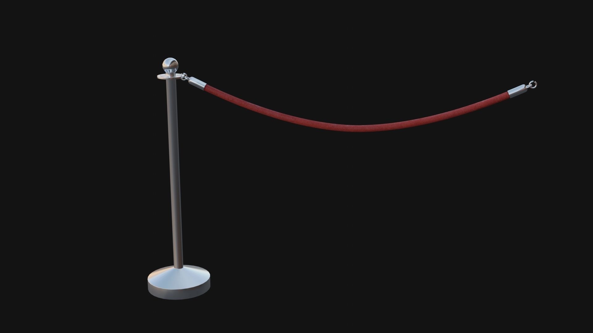 Crowd Control Stanchions 3D Model Low-poly 3D model_8