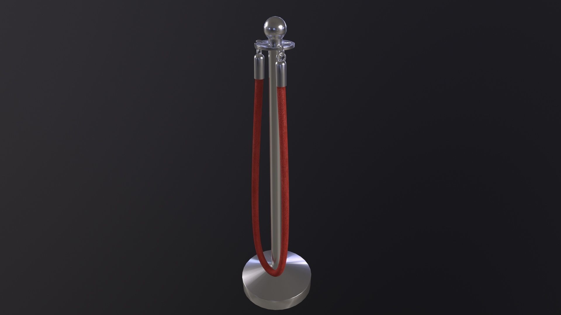 Crowd Control Stanchions 3D Model Low-poly 3D model_4