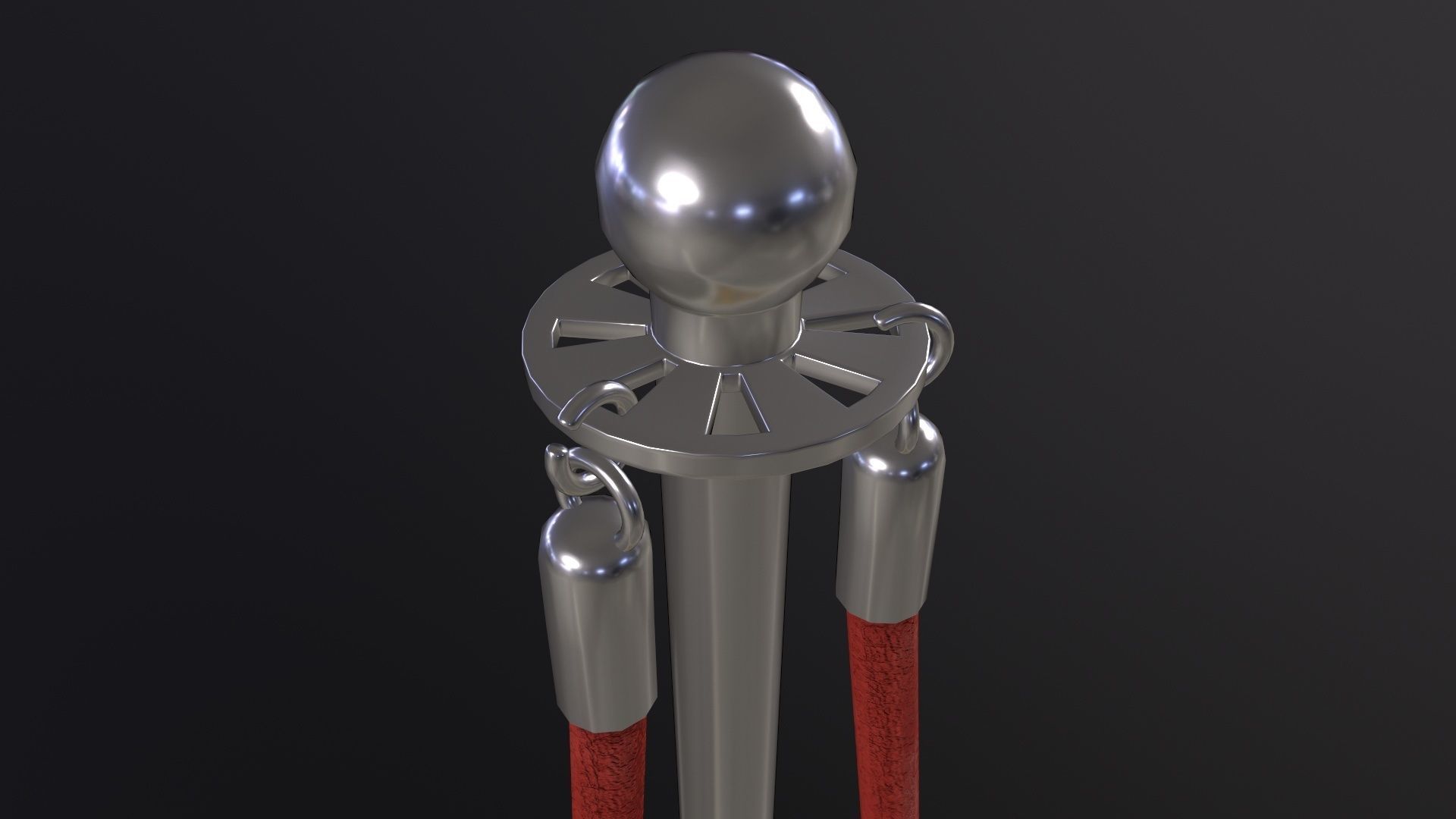 Crowd Control Stanchions 3D Model Low-poly 3D model_5