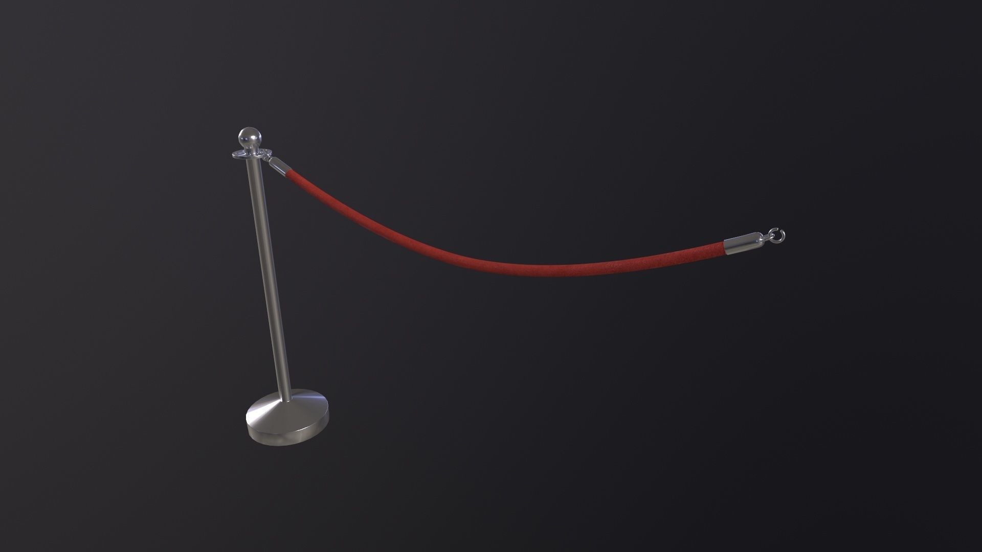 Crowd Control Stanchions 3D Model Low-poly 3D model_3