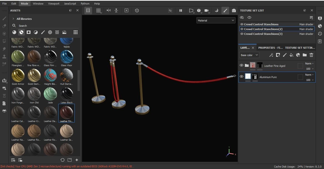 Crowd Control Stanchions 3D Model Low-poly 3D model_11