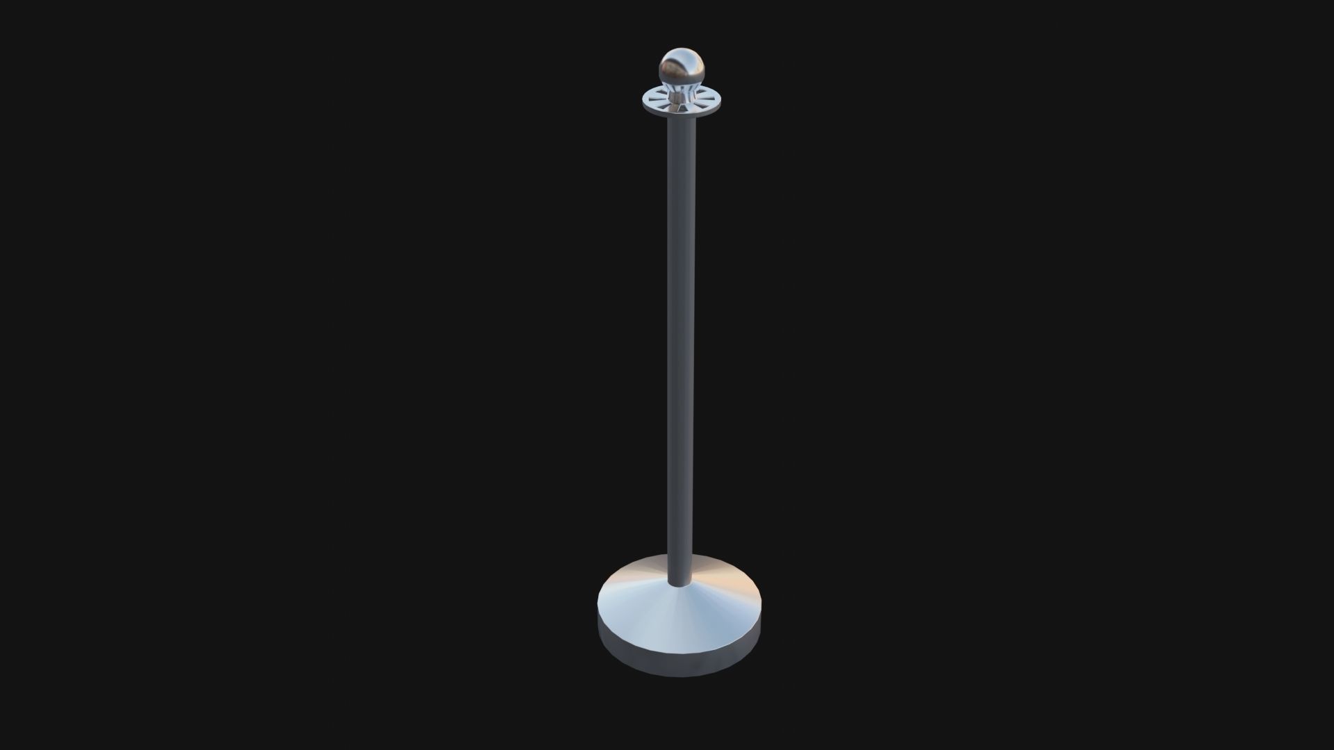 Crowd Control Stanchions 3D Model Low-poly 3D model_9