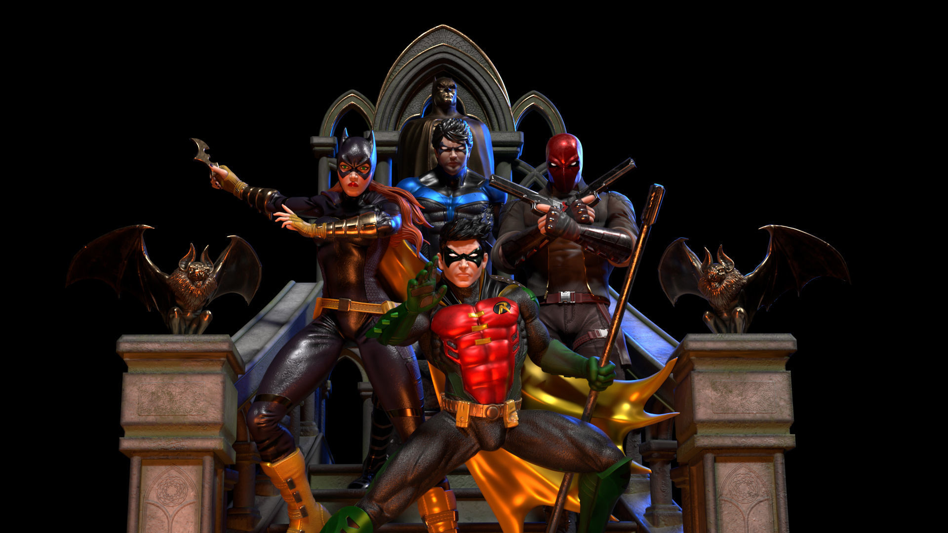 Fan Art - Batman Legacy - Batfamily Diorama 3D print model_1