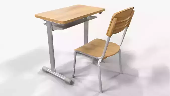 Wooden School Chair and Desk