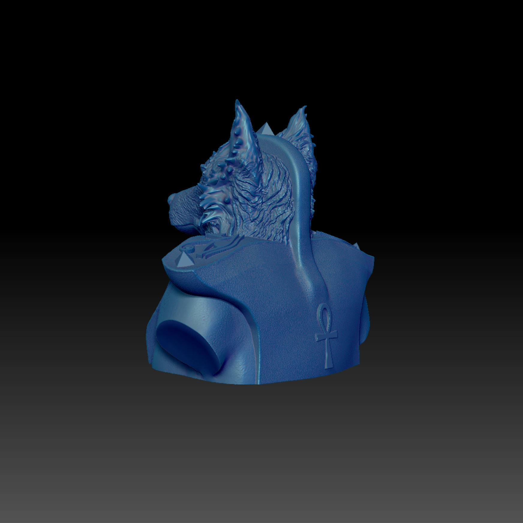 Dog Australien Border Anubis angry 3D print model_13