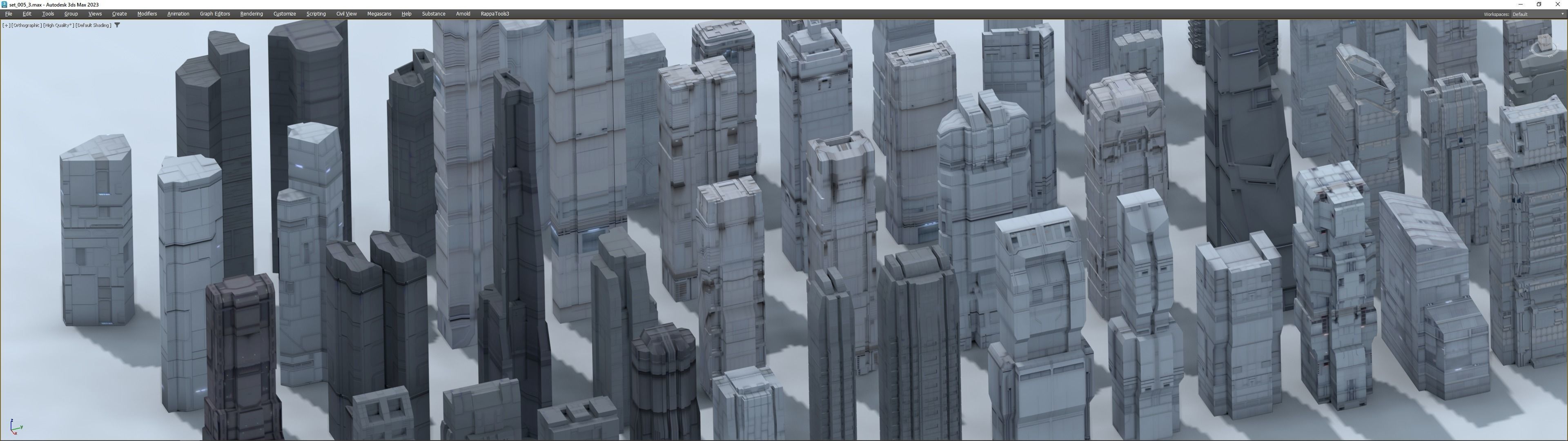 futuristic architecture set - 13 3D model_4