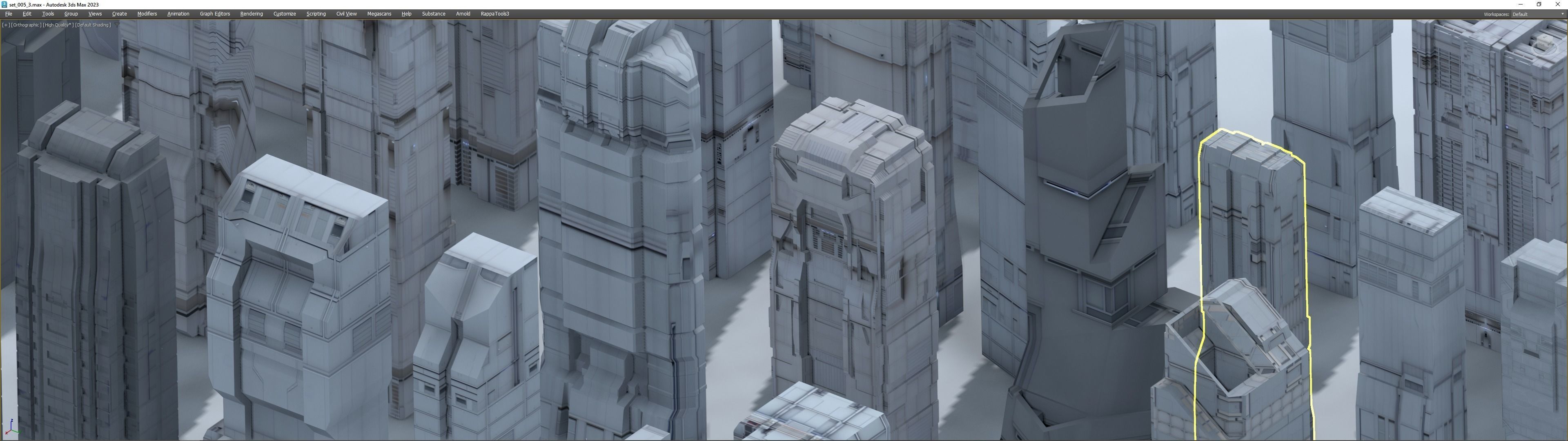 futuristic architecture set - 13 3D model_3