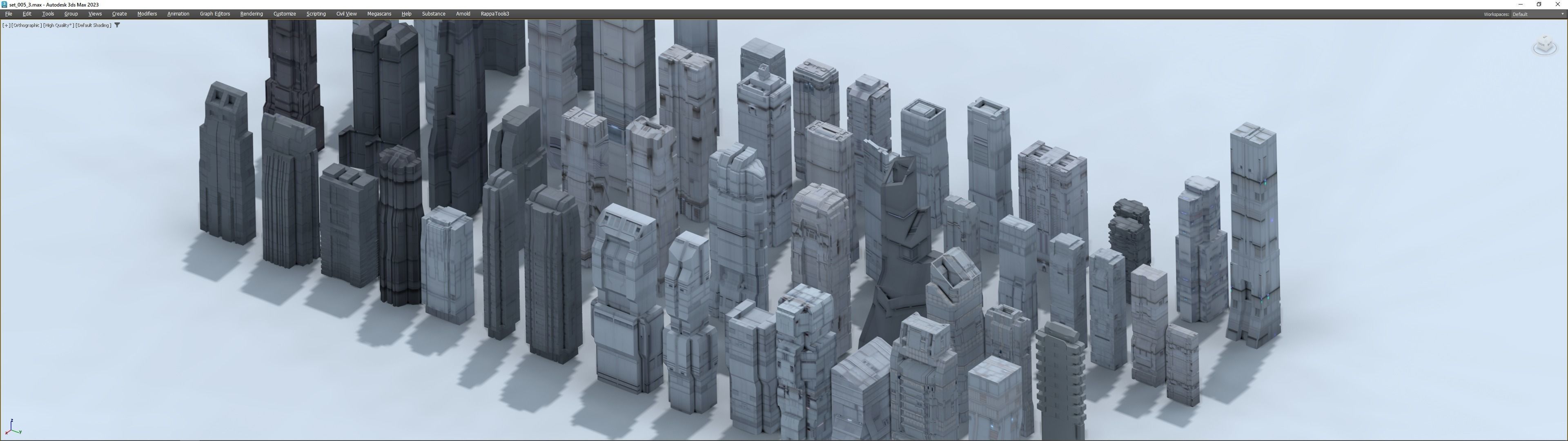 futuristic architecture set - 13 3D model_2