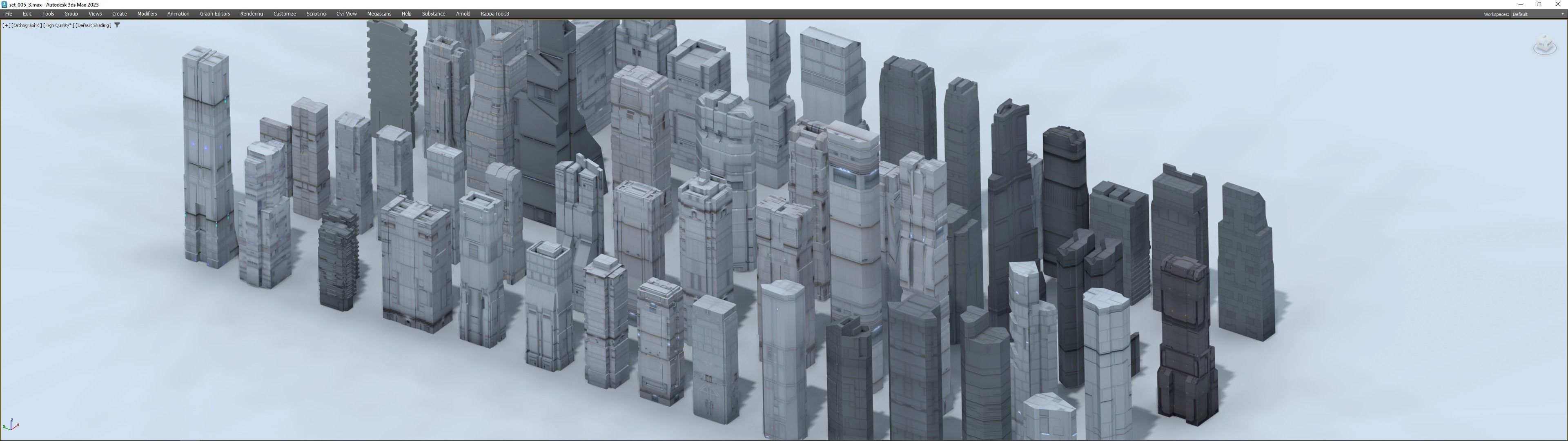 futuristic architecture set - 13 3D model_1