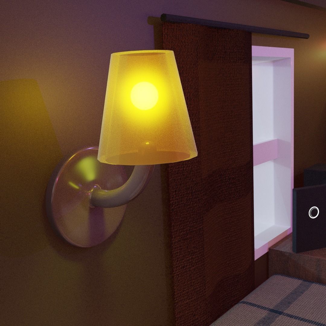 Isometric Bedroom Low-poly 3D model_4