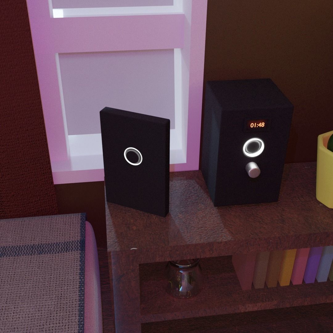 Isometric Bedroom Low-poly 3D model_3