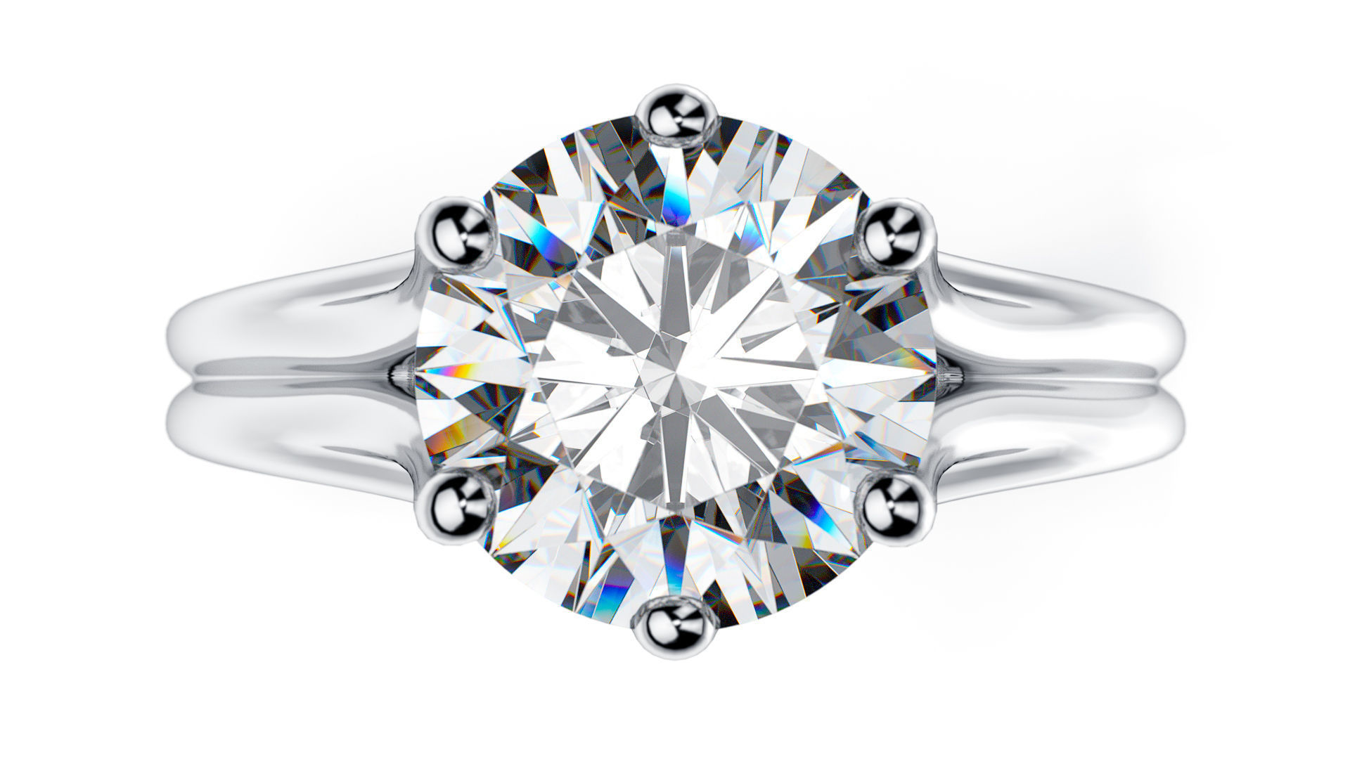 Solitaire diamond ring  STL-3DM-12 renders-on hand render 3D print model_3