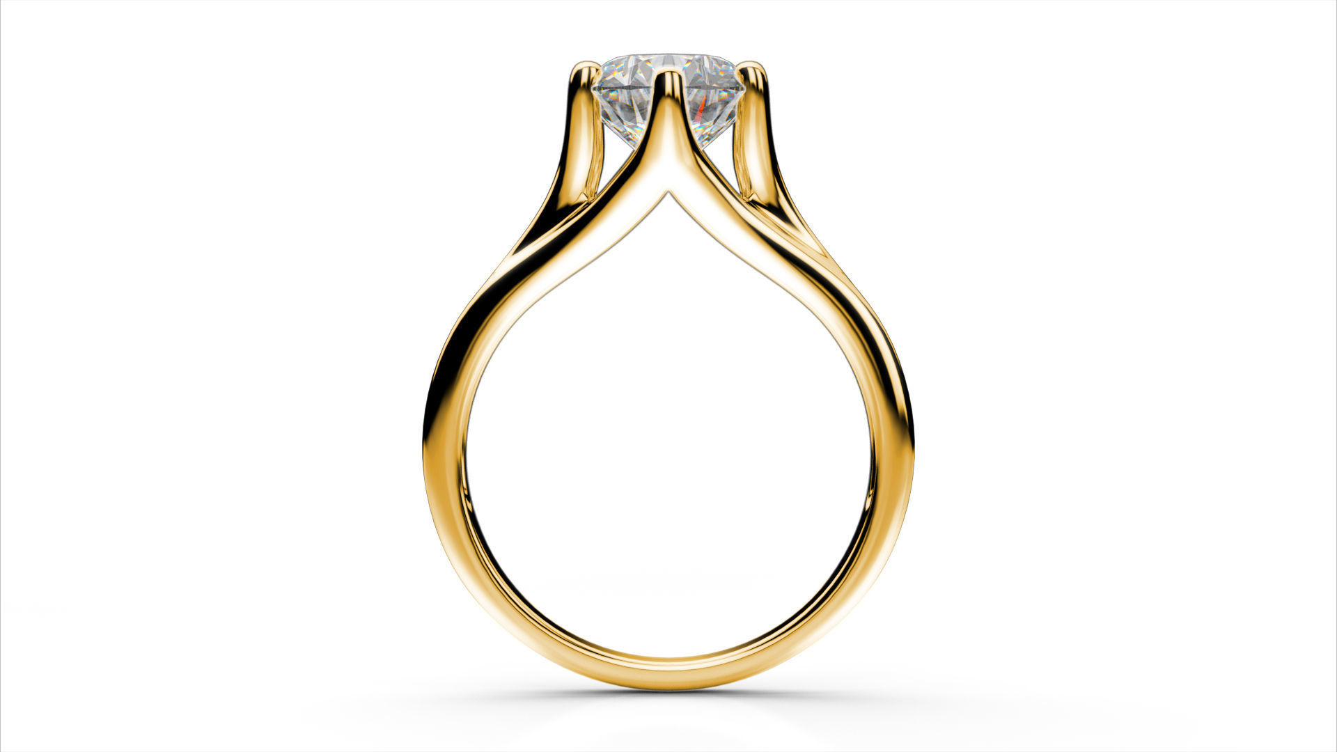 Solitaire diamond ring  STL-3DM-12 renders-on hand render 3D print model_9