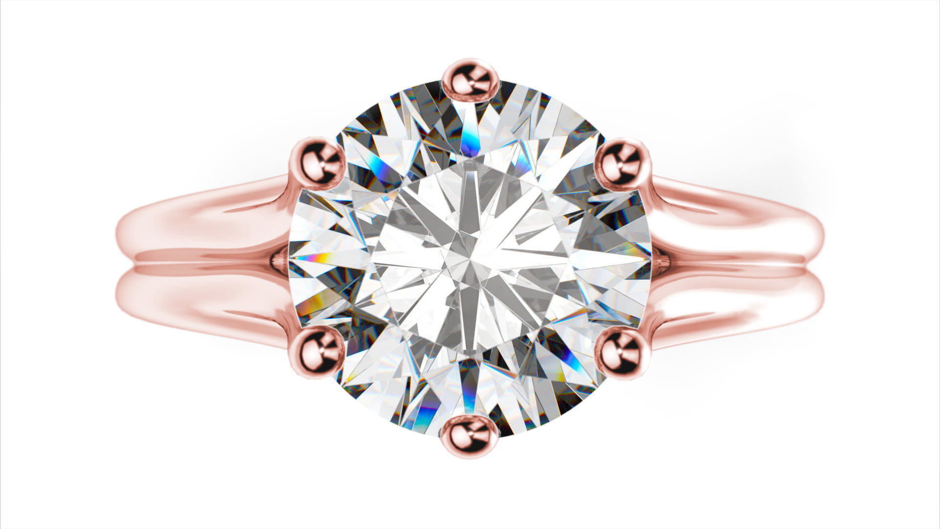 Solitaire diamond ring  STL-3DM-12 renders-on hand render 3D print model_7