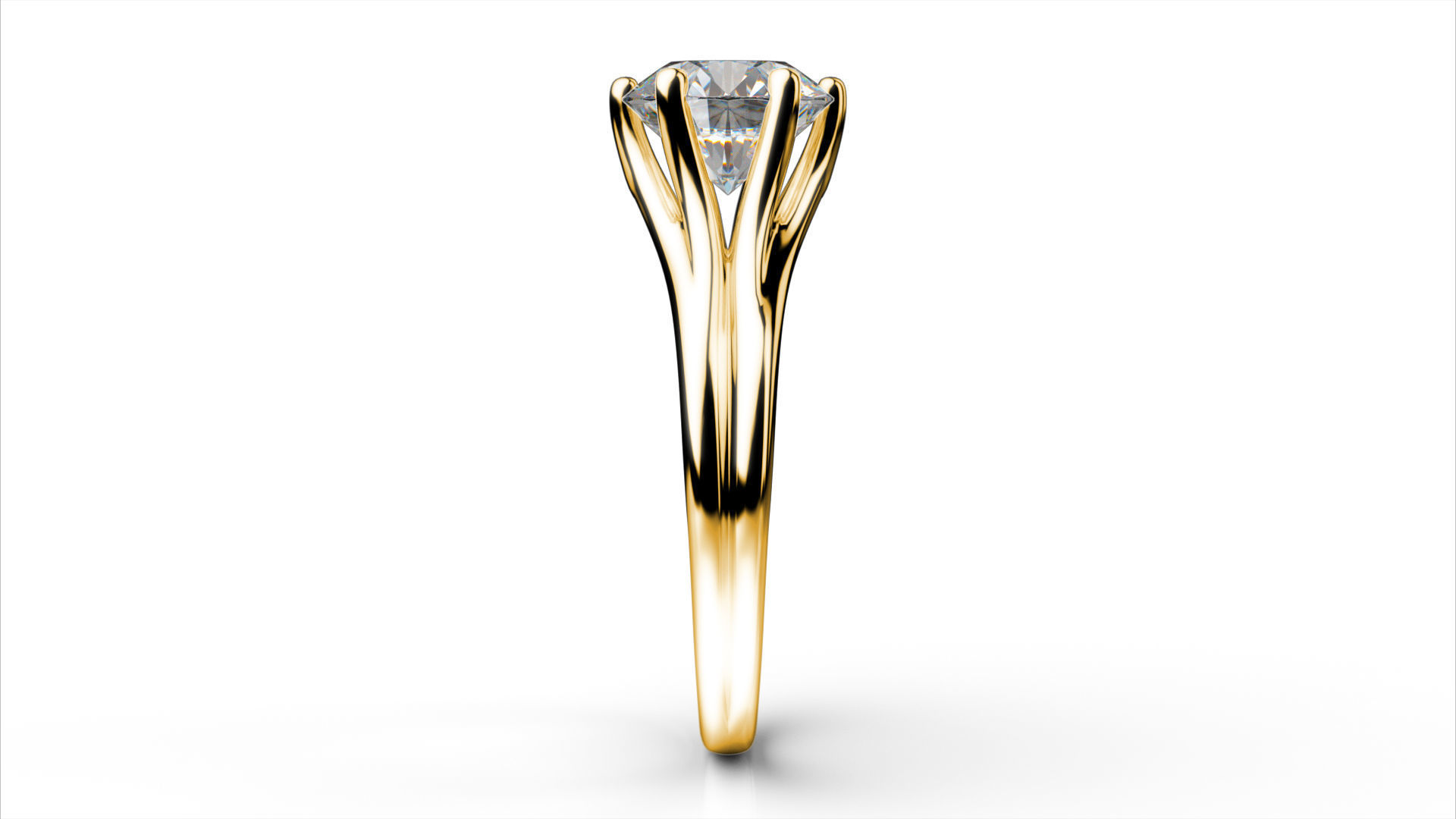 Solitaire diamond ring  STL-3DM-12 renders-on hand render 3D print model_10